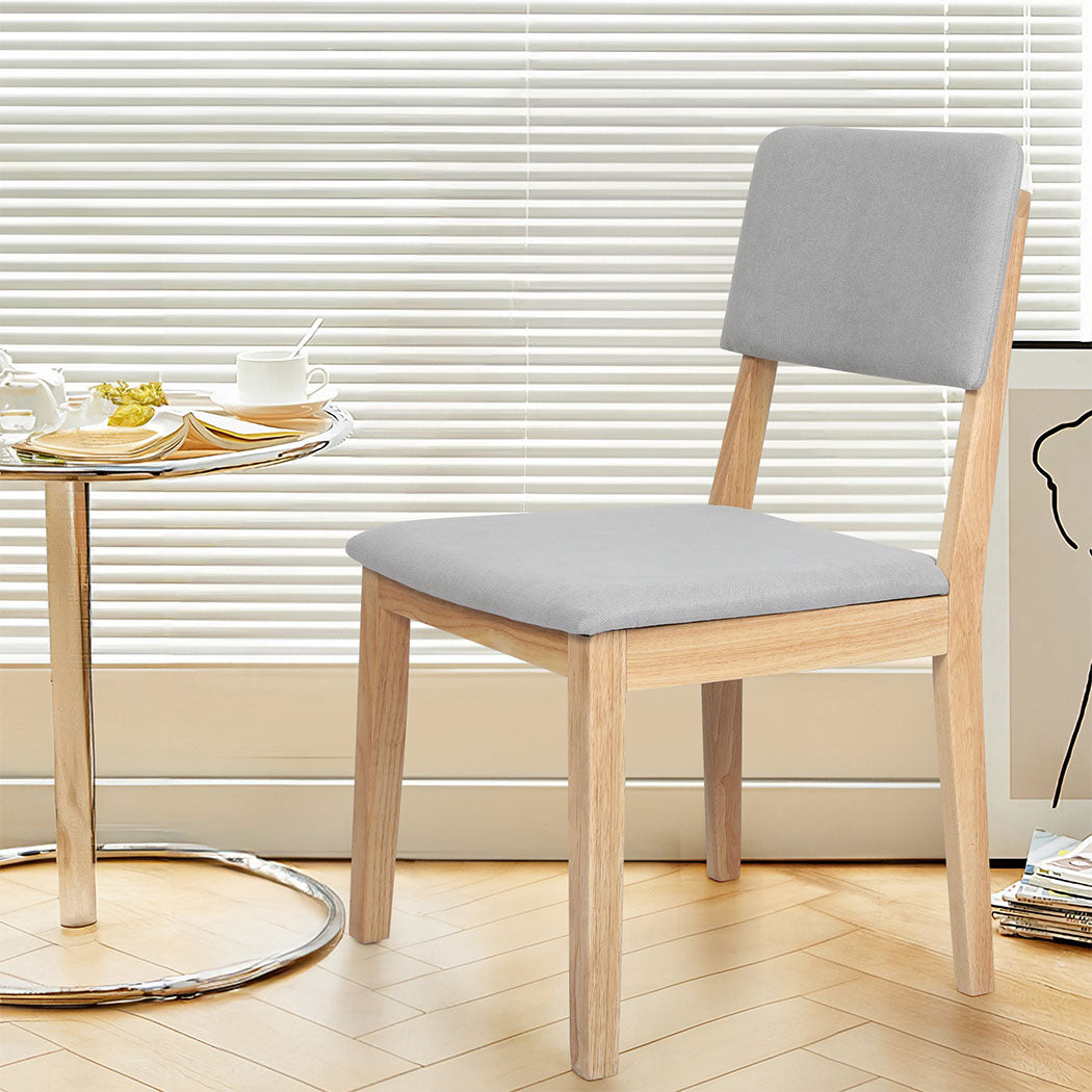 Stylish 2x Dining Chair Armless Upholstered Seat  High Back Support