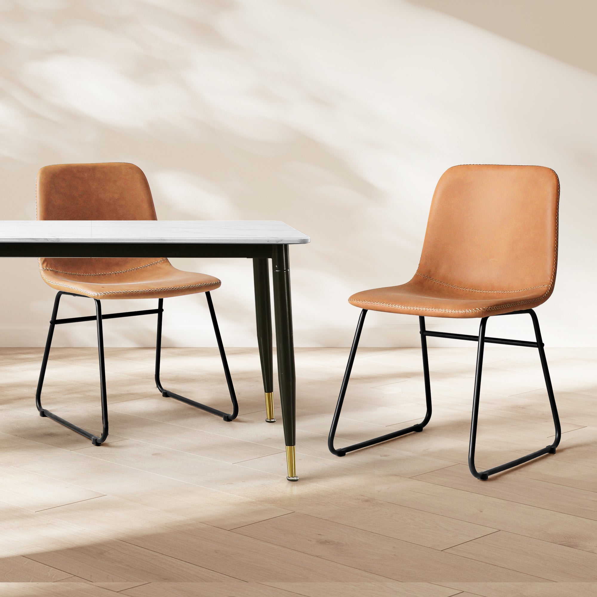 Compact 6x Dining Chairs Kitchen Table  Sleek Modern Look Classic