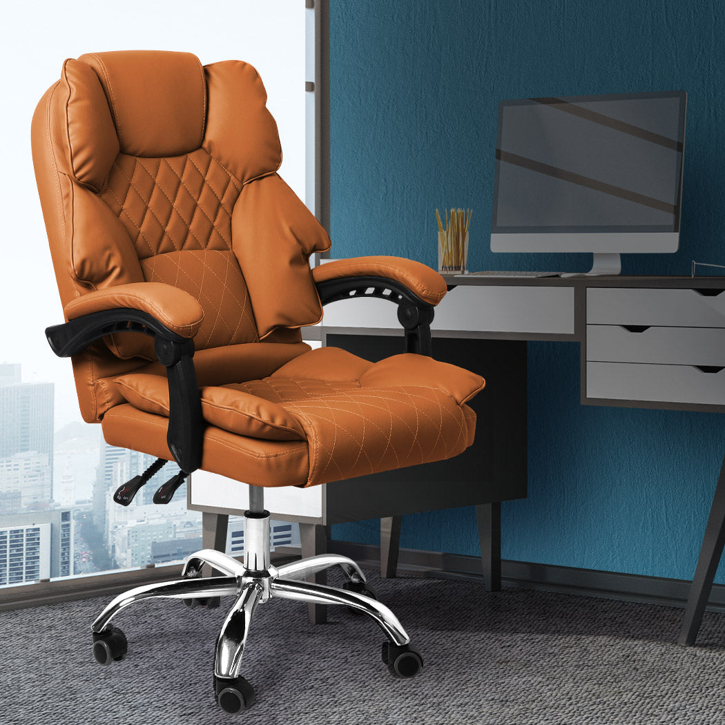 Gaming Chair Office Computer Brown No Footrest
