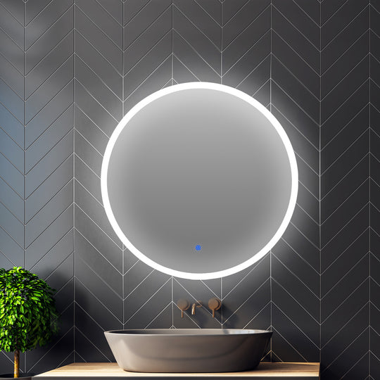 LED Wall Mirror Round Anti-fog 60CM, Bathroom Makeup Light Decor