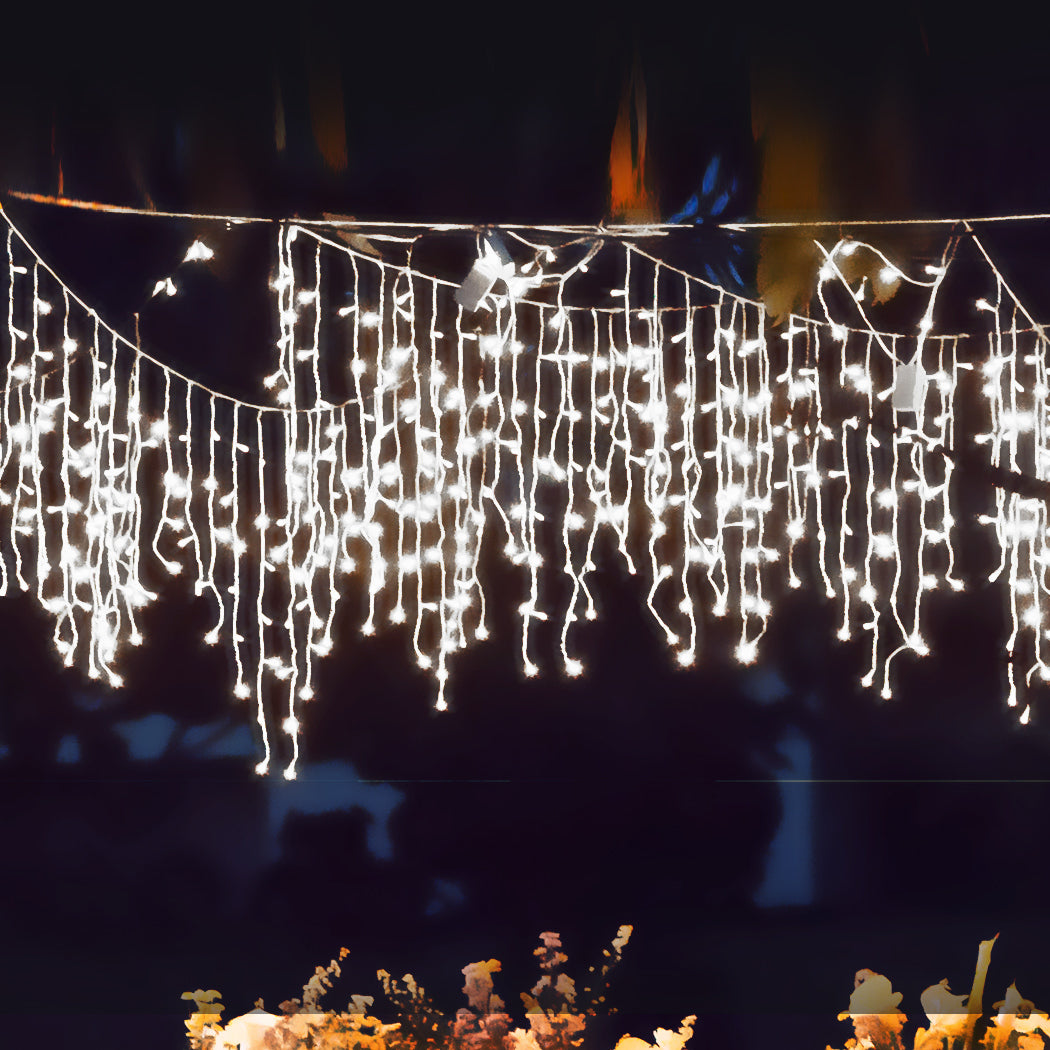 500 LED Curtain Fairy String Lights Cool White, Wedding Outdoor Xmas Party