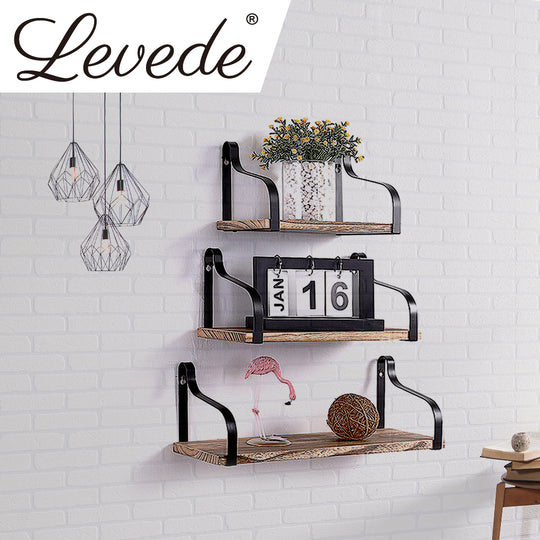 Floating Shelf Brackets Display with Bookshelf Wall Mount Rack