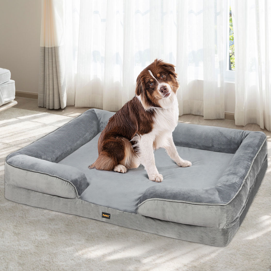 Memory Foam Pet Sofa Bed XXL Grey 71x58x18cm