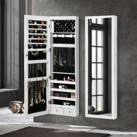 Premium Mirror Jewellery Cabinet LED  Sleek Modern Look Classic