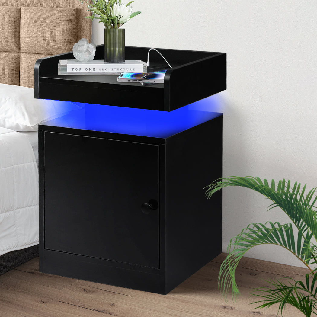 Black bedside table 34x33x33cm, view 8