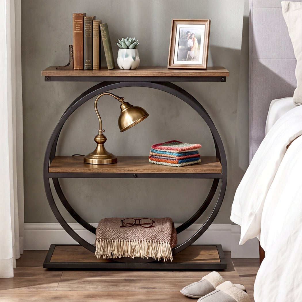 3-Tier Narrow Side Table Industrial Style
