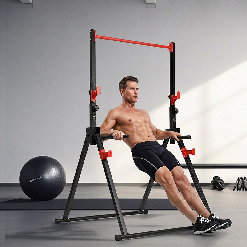 Foldable Power Tower Pull Up Dip Station 220kg | Simpledeals
