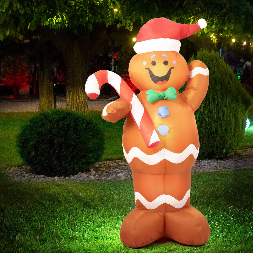 Christmas Inflatable Gingerbread with Glow Xmas Led Lights