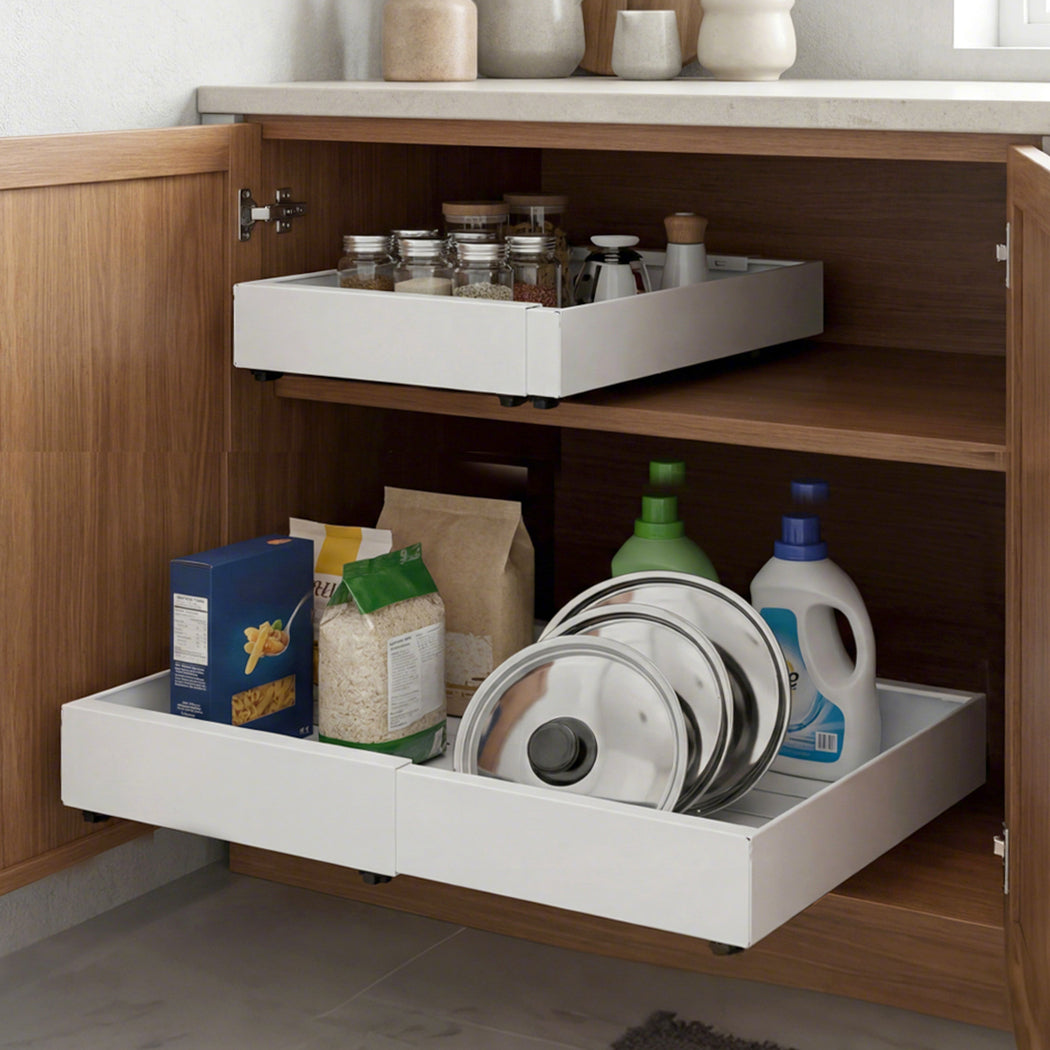 Pull Out Cabinet Drawer Organiser 2-Pack | Simpledeals
