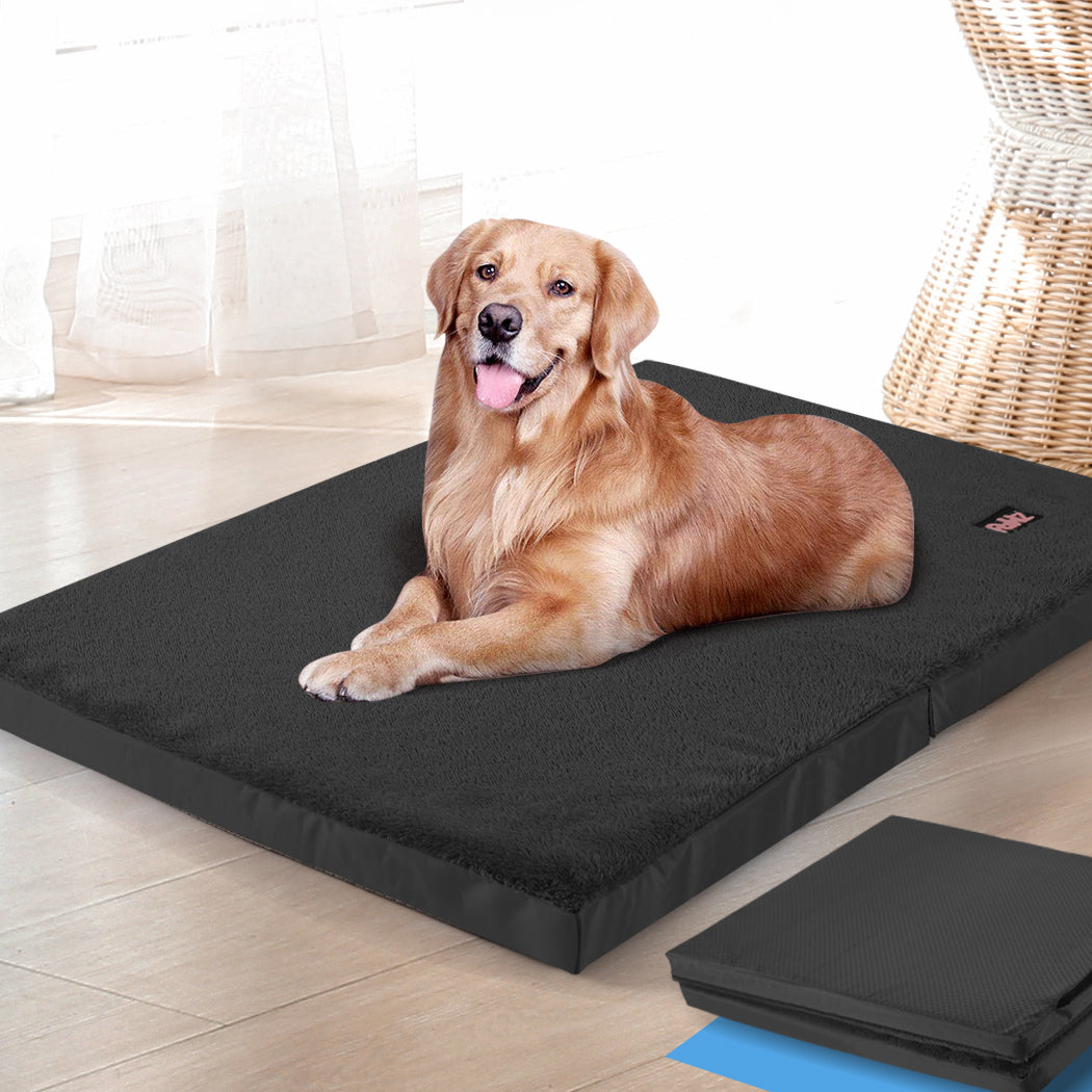Pet Bed Foldable Dog Puppy Beds Black Medium