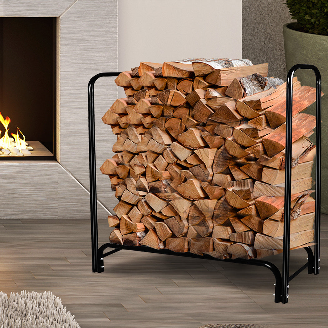 Firewood Rack Heavy Duty Steel Holder 123x33x126cm