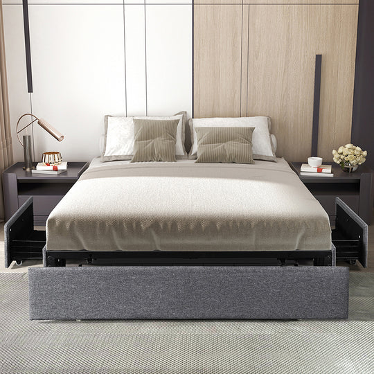 King Size Fabric Bed Frame Storage 206x188x30cm