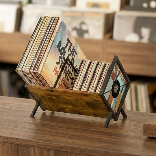 Vinyl Record Storage Rack Adjustable Shelf - Furniture
