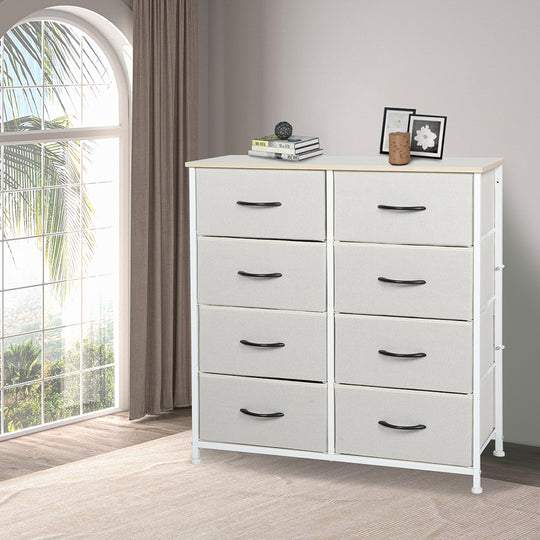 Stylish Beige Storage Cabinet Tower Chest Organizer for