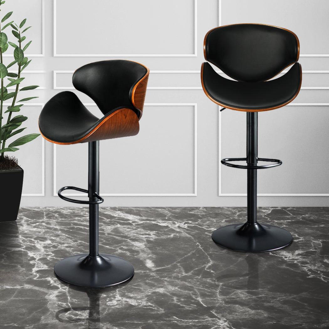 1x Bar Stools Gas Lift Kitchen Black