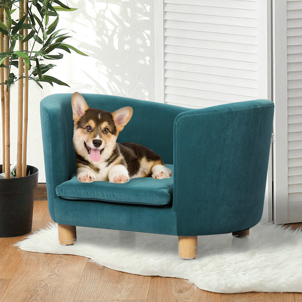 Pet Sofa Bed Dog Warm Soft Lounge Blue