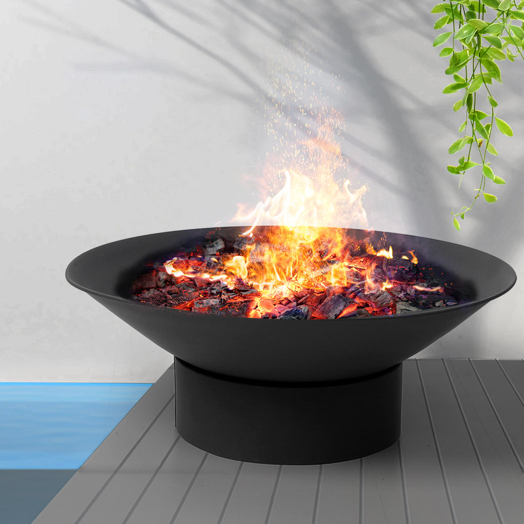 2IN1 Fire Pit Bowl Fireplace Black