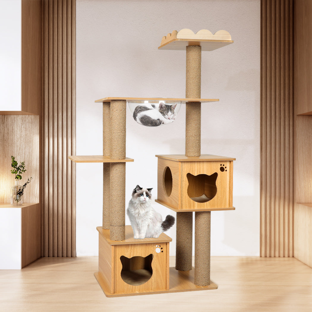Cat Tree Scratching Post Natural 60x40x138cm