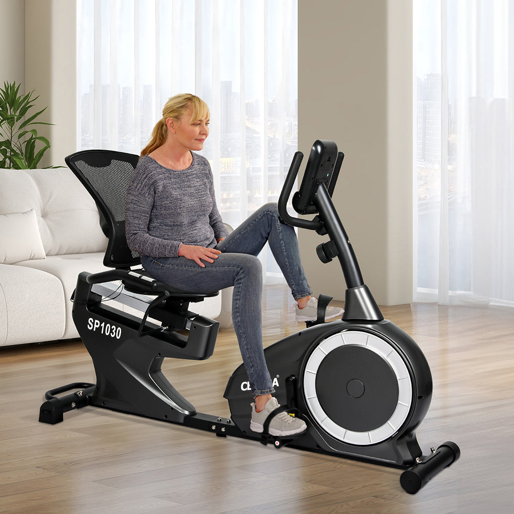 Recumbent Bike Adjustable Resistance 158x68x111cm