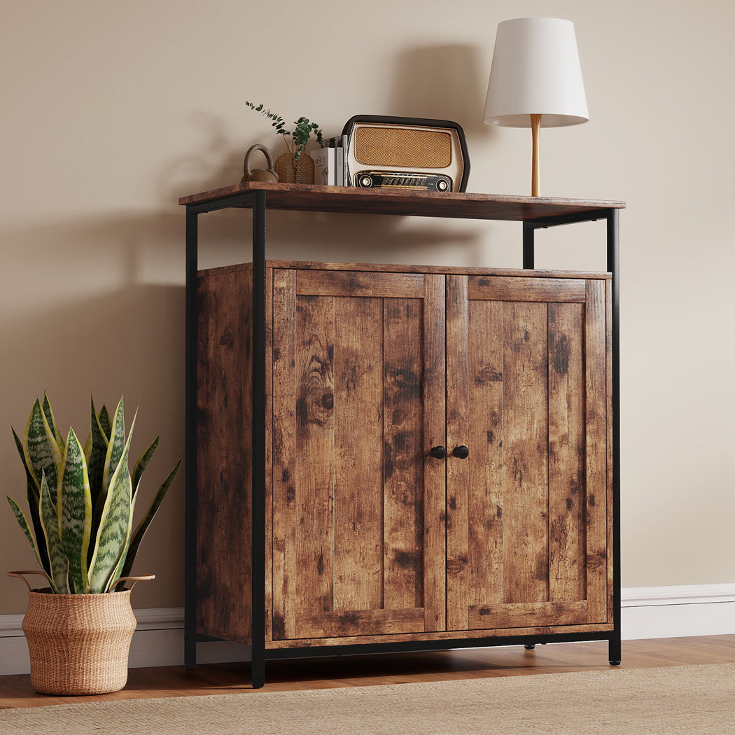 Storage Cabinet Walnut Adjustable 68.6x30x80cm
