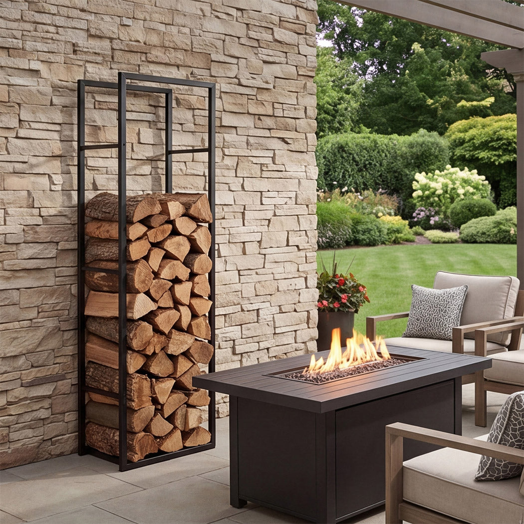 Steel Firewood Rack 150cm Log Holder | Simpledeals