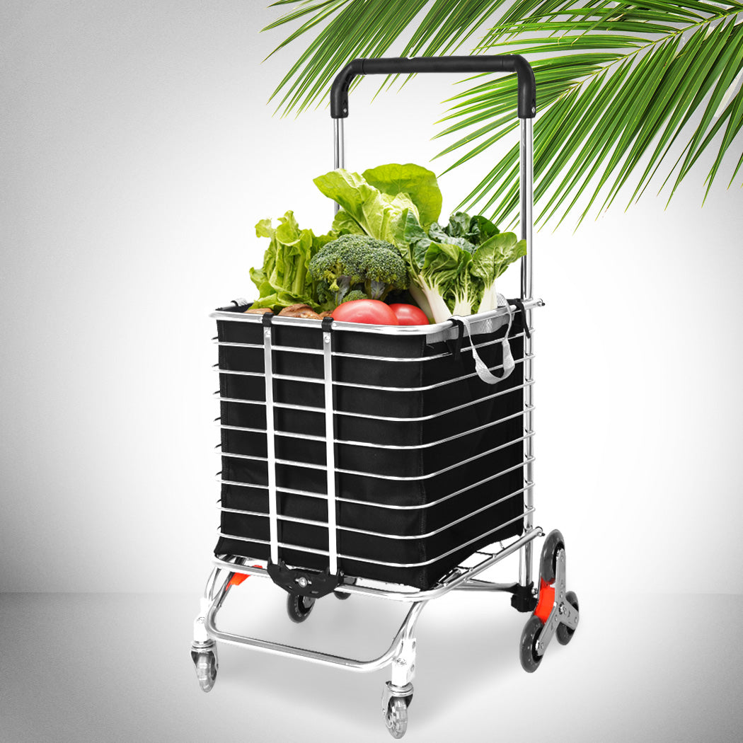 Foldable Shopping Cart Trolley with Black Wwheel