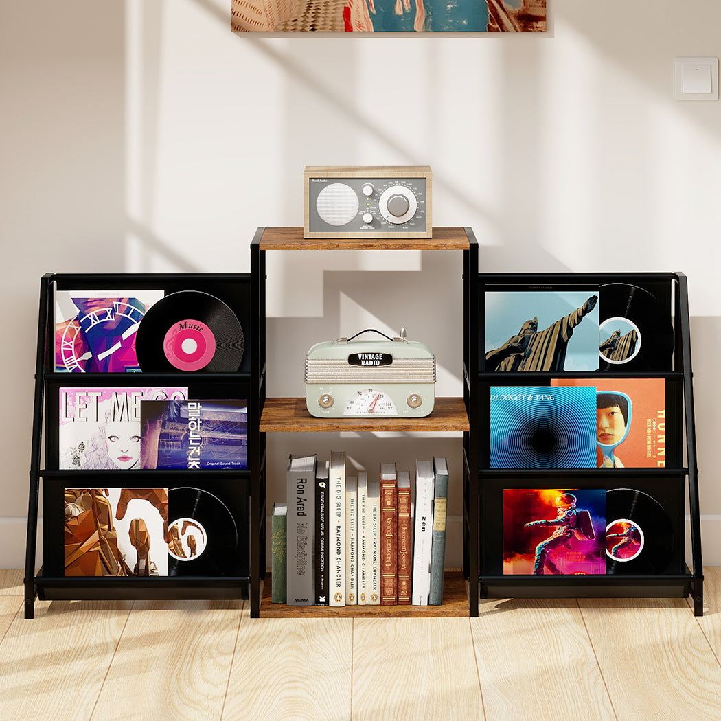 Record Player Stand Vinyl Storage 125x30x74cm