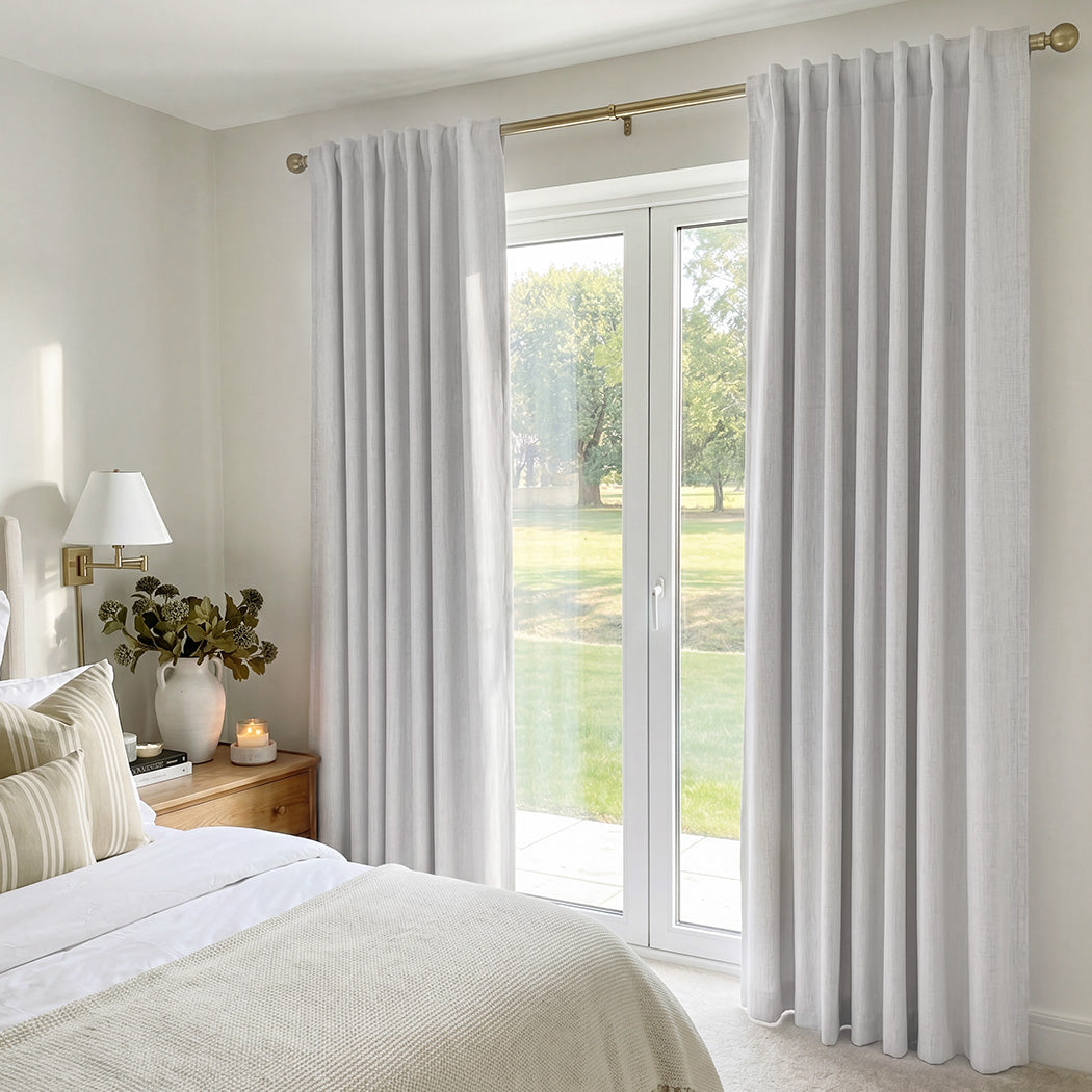 Blackout Curtains Linen Look 240cm 2 Panels | Simpledeals