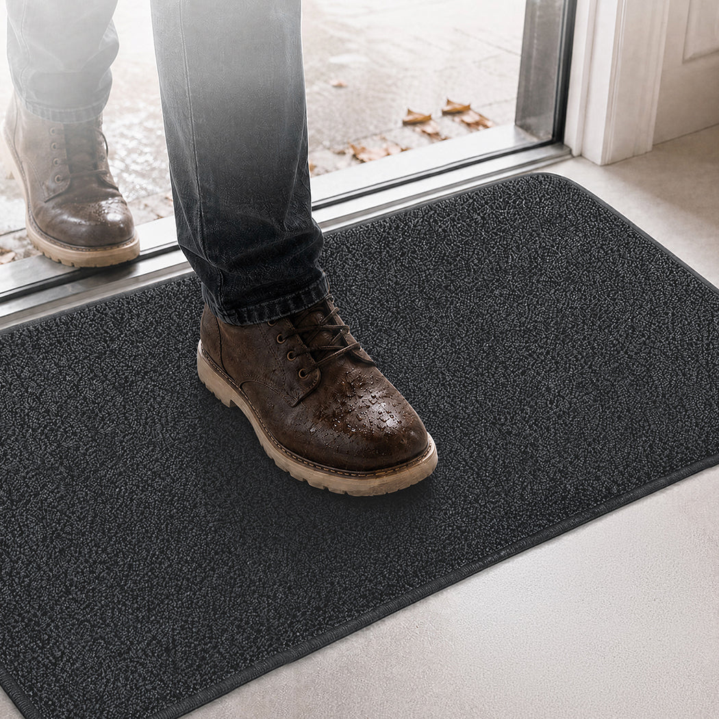 Non Slip Door Mat Grey 80x50x1cm