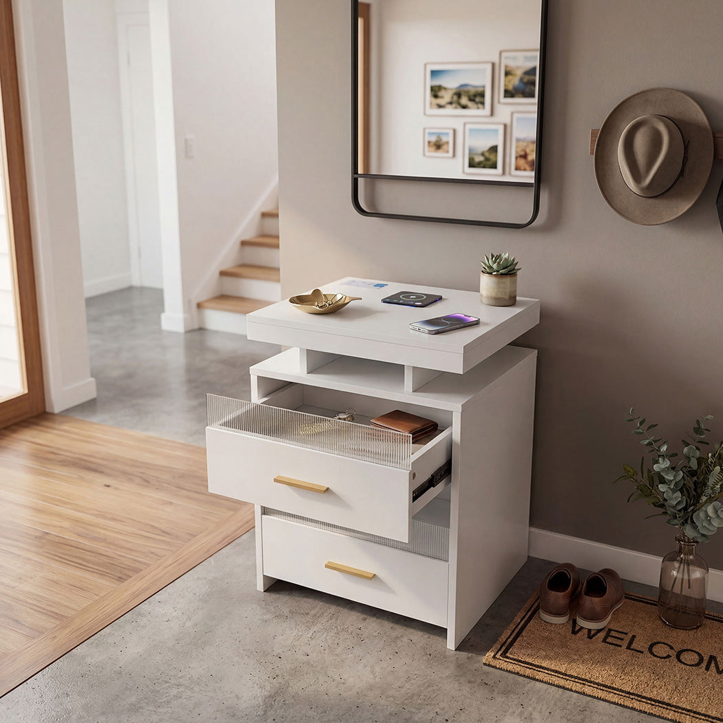 Smart Bedside Table With Charging 45x40x60cm