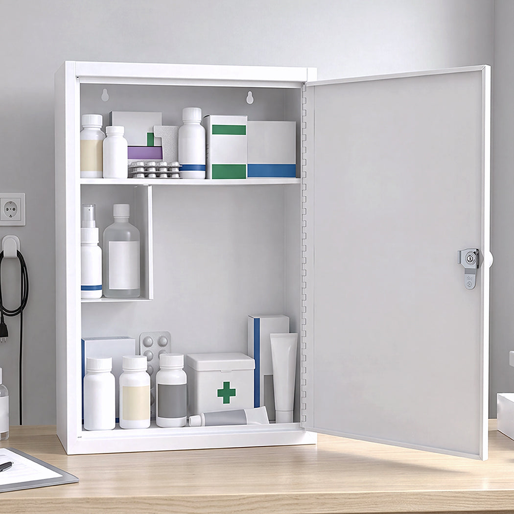 Medicine Storage Cabinet Lockable 39x32.5x14cm