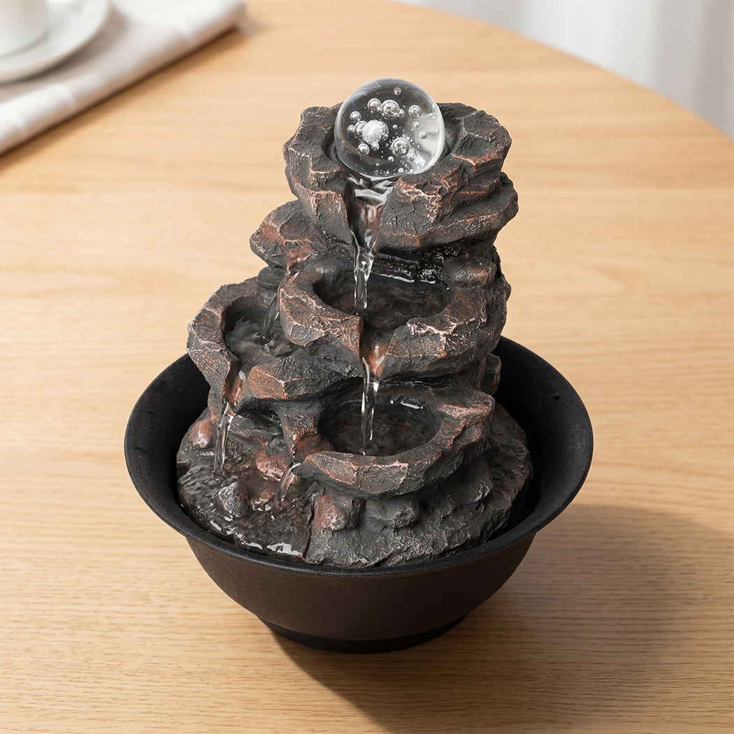 Indoor Water Fountain Tabletop Brown 21x21x24cm