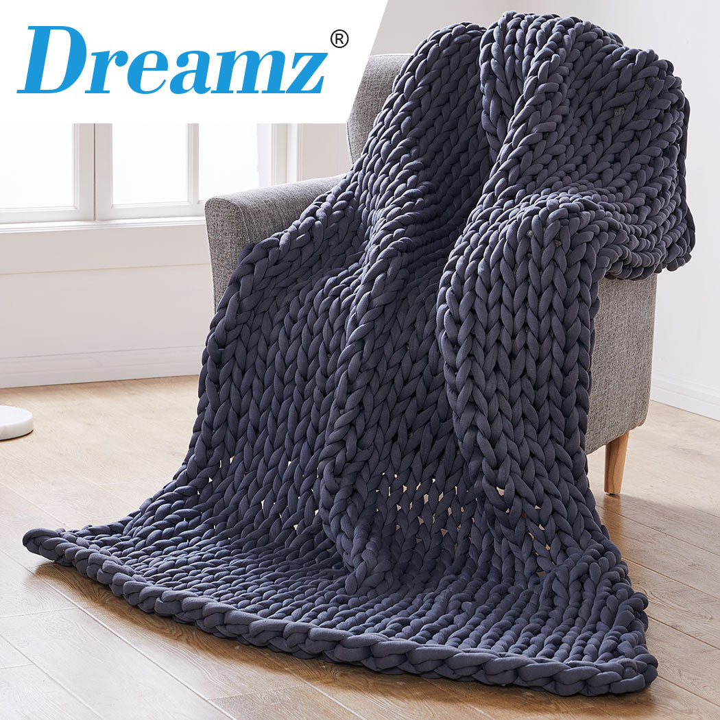 Chunky Knit Weighted Blanket Anxiety Relief Soft Heavy Throw 7KG