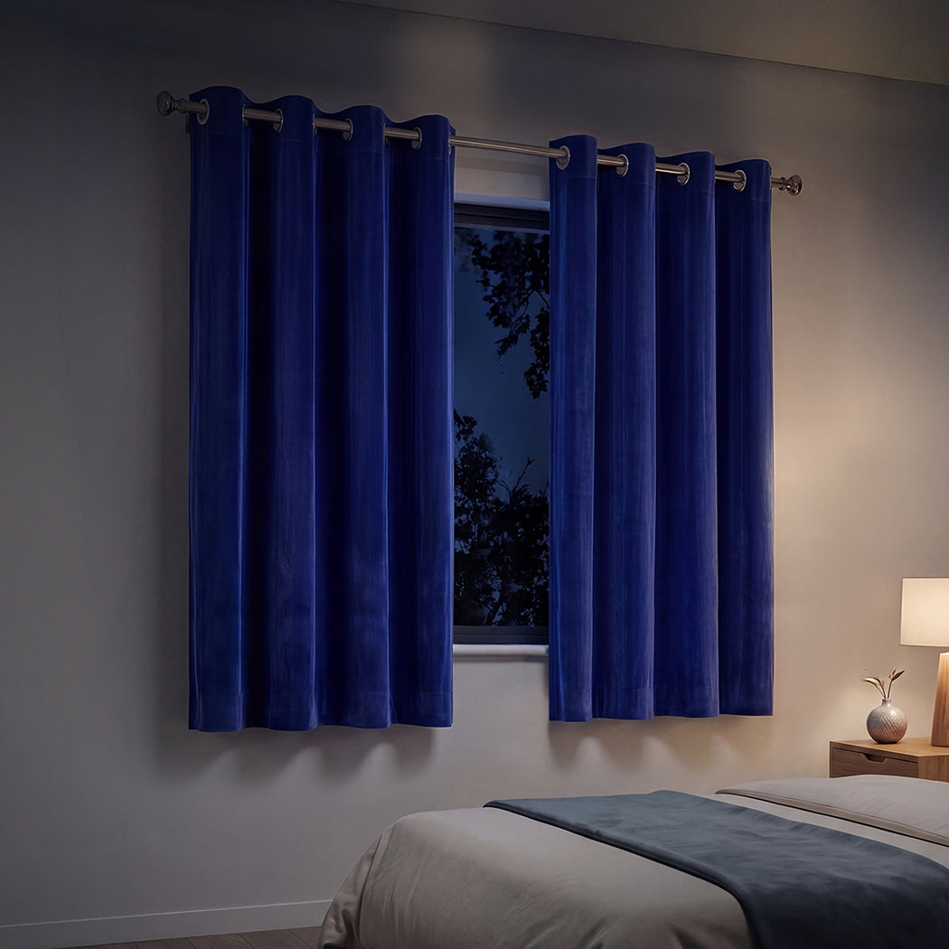Velvet Blackout Curtains 132x160cm 2-Panel | Simpledeals