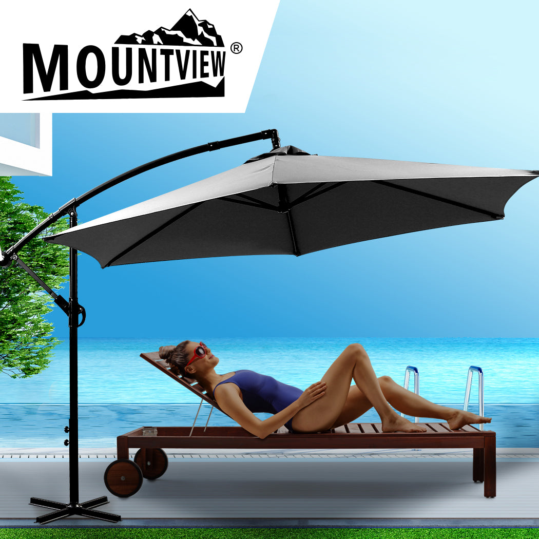 3M Outdoor Umbrella Cantilever Grey Without Base