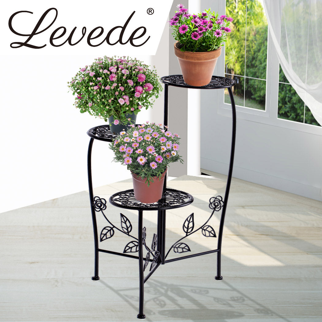 2X Wrought Iron Outdoor Indoor Flower Black 2 Pack