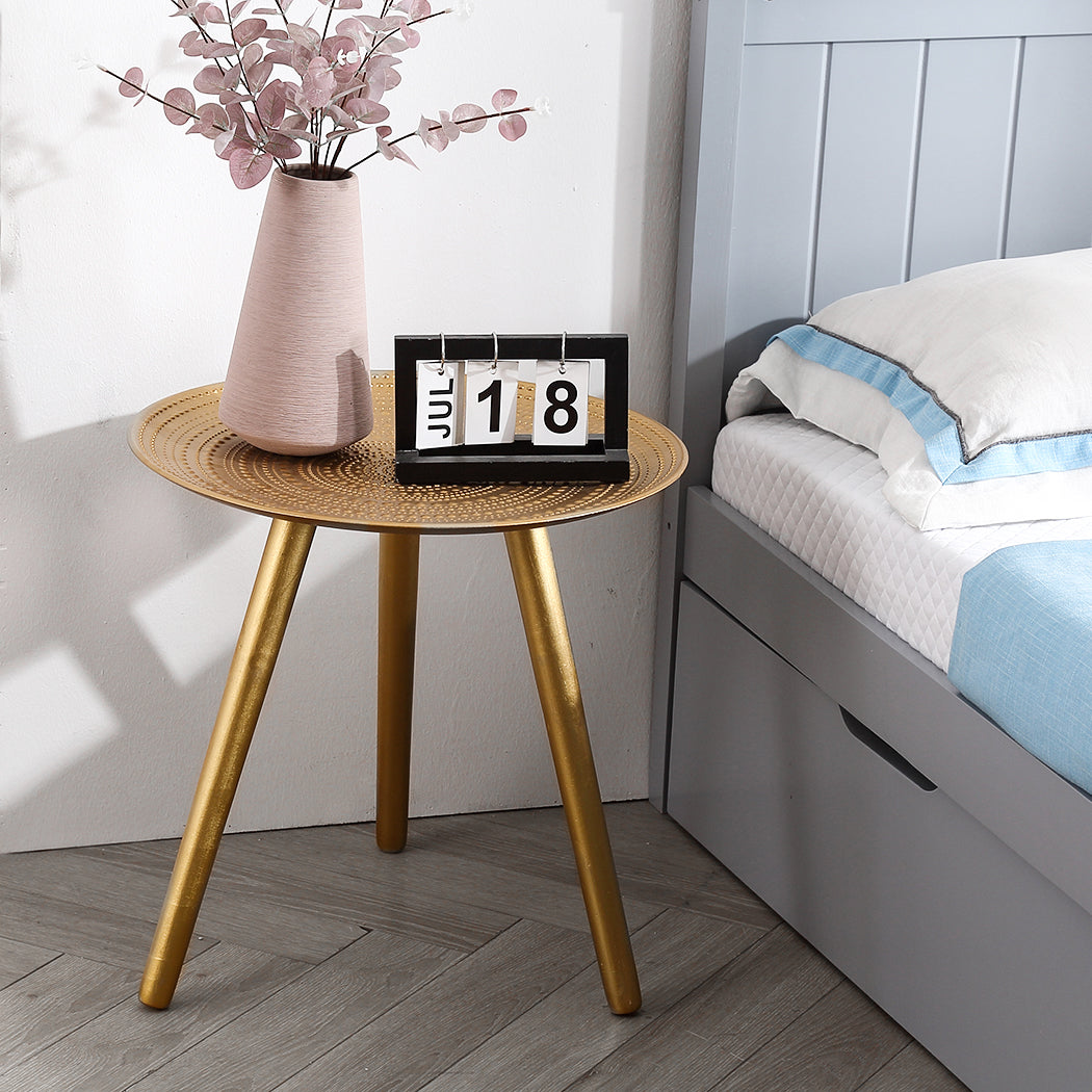 Gold Bedside End Table Coffee Side Table Stylish Living Room Piece