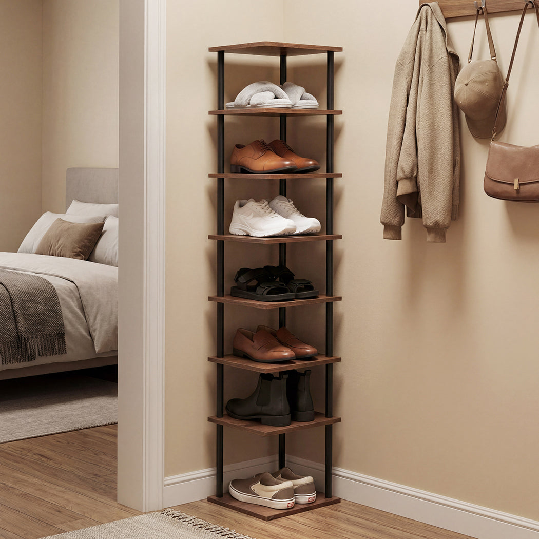 8-Tier Vertical Shoe Rack Narrow Corner Organiser