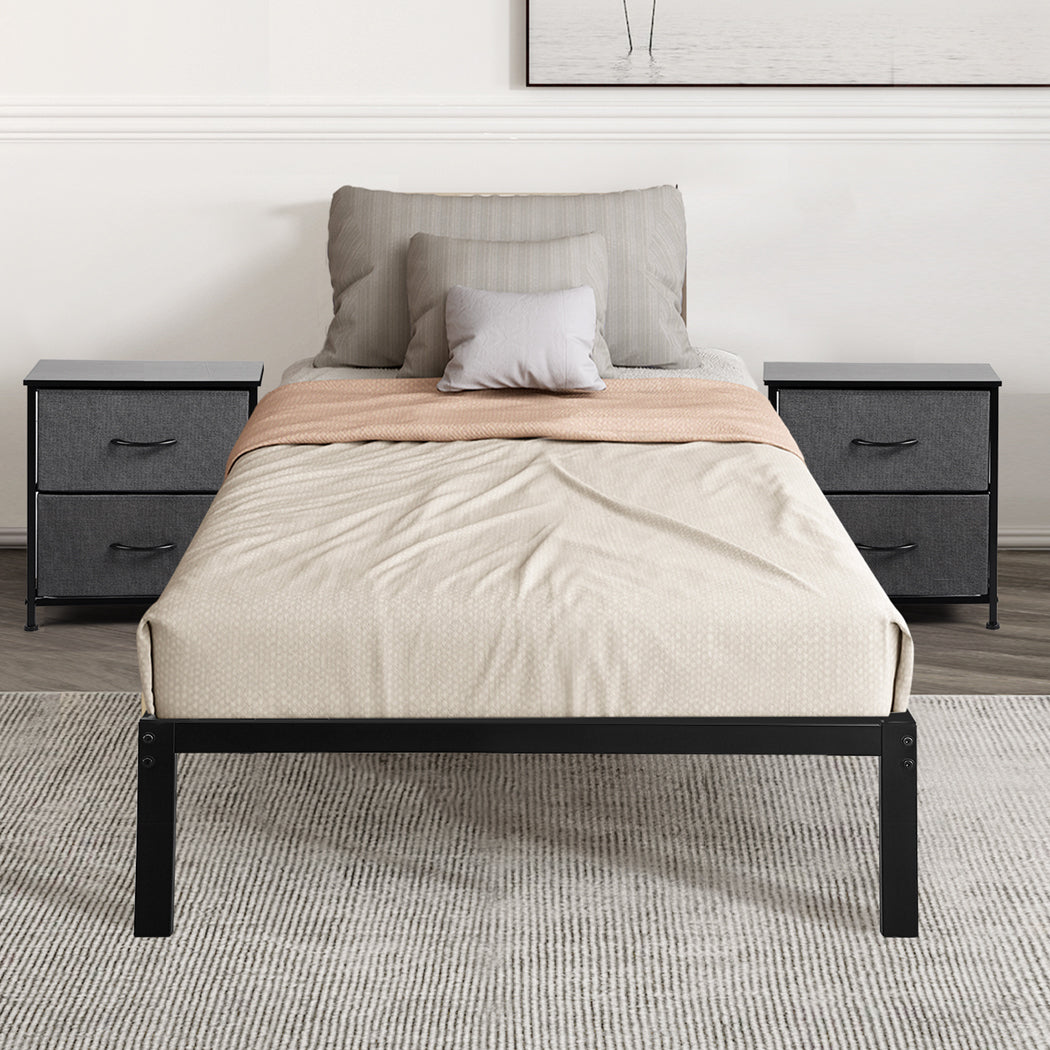 Metal Bed Frame With Heavy Duty Storage Space For Bedroom Use, Stylish Easy Assembly