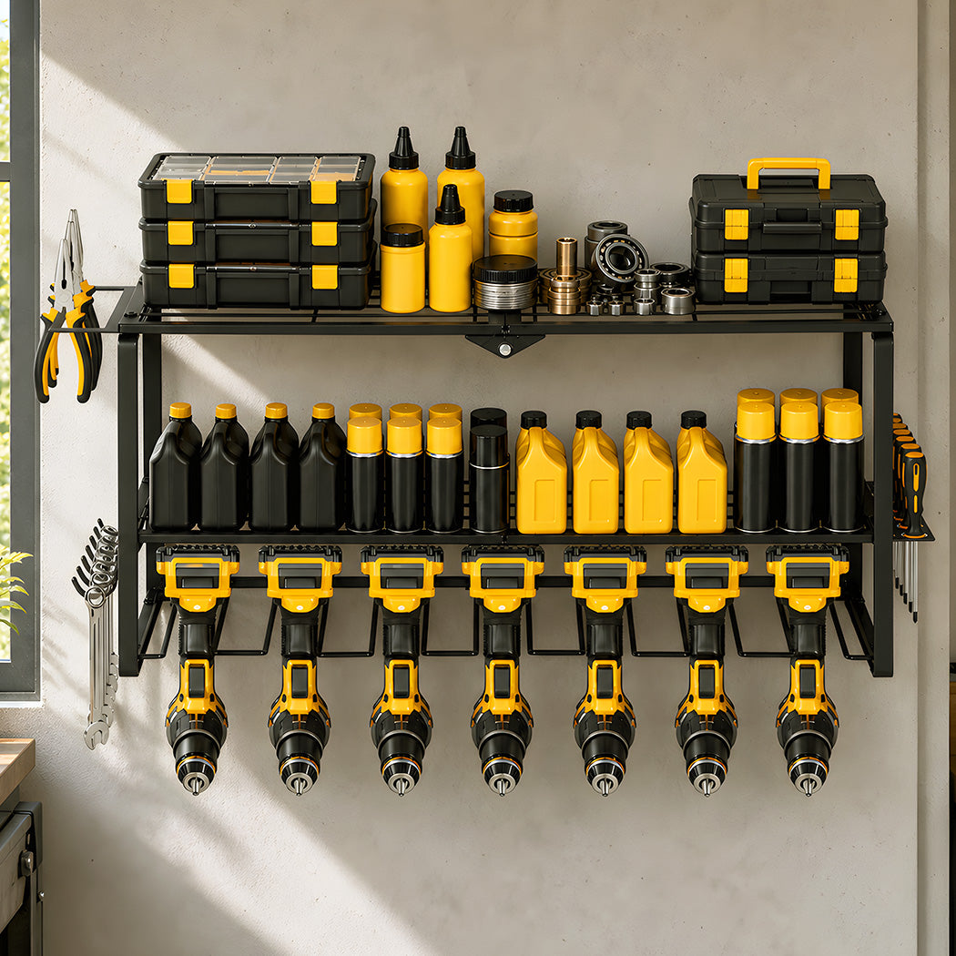 Wall Mounted Tool Rack 3 Tier 66x20x32cm