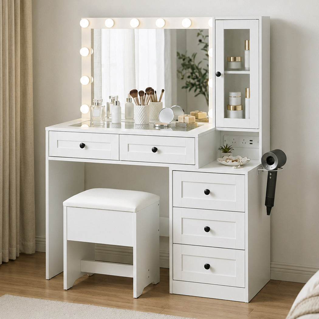 Dressing Table Vanity Desk With LED Mirror 110x40x133cm