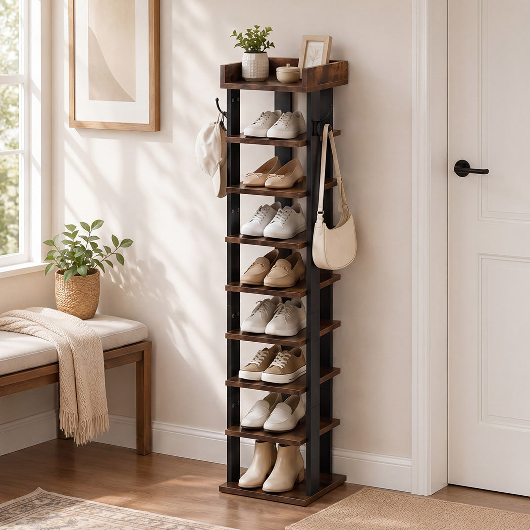 9-Tier Narrow Shoe Rack Vertical Storage | Simpledeals