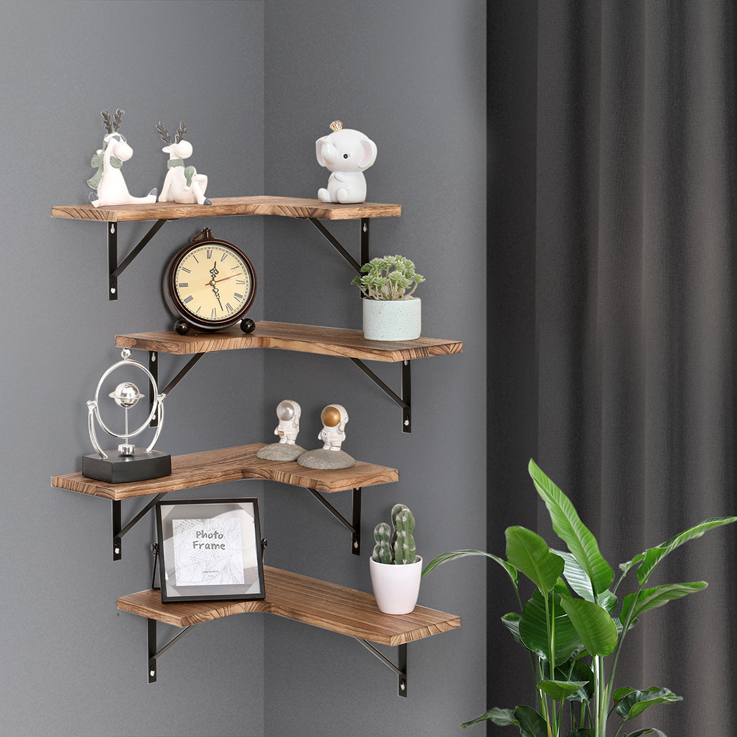 Floating Shelf DIY Corner Hanging with Pcs Shelves Wall Mounted