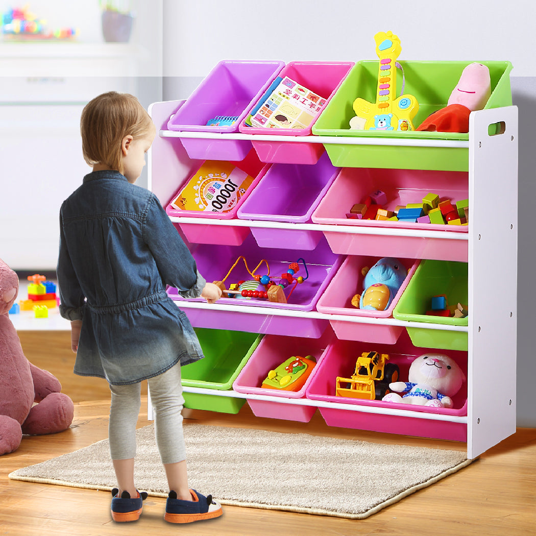 12Bins Kids Toy Box Bookshelf