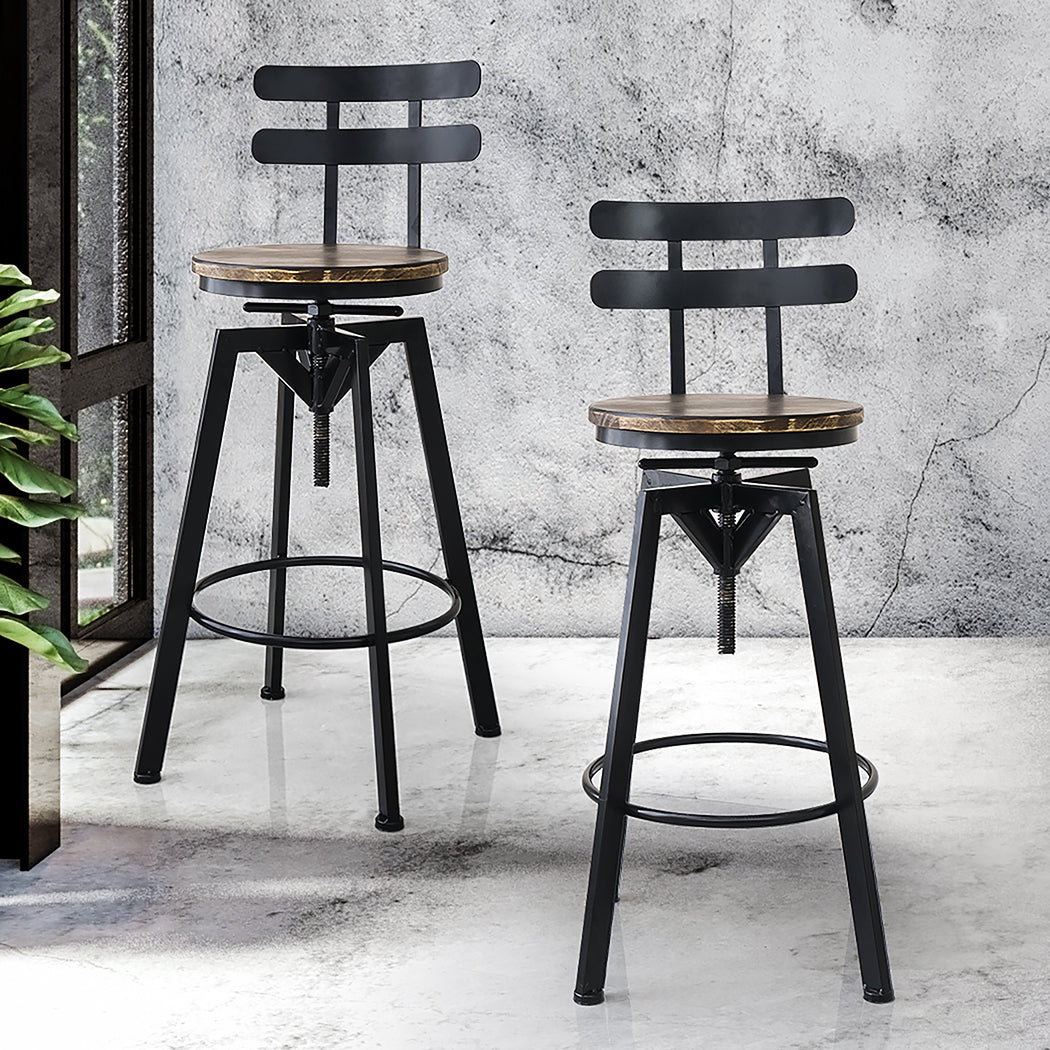 Ergonomic 2x Bar Stool Industrial Adjustable  High Back Support - id11&12 - photo 9