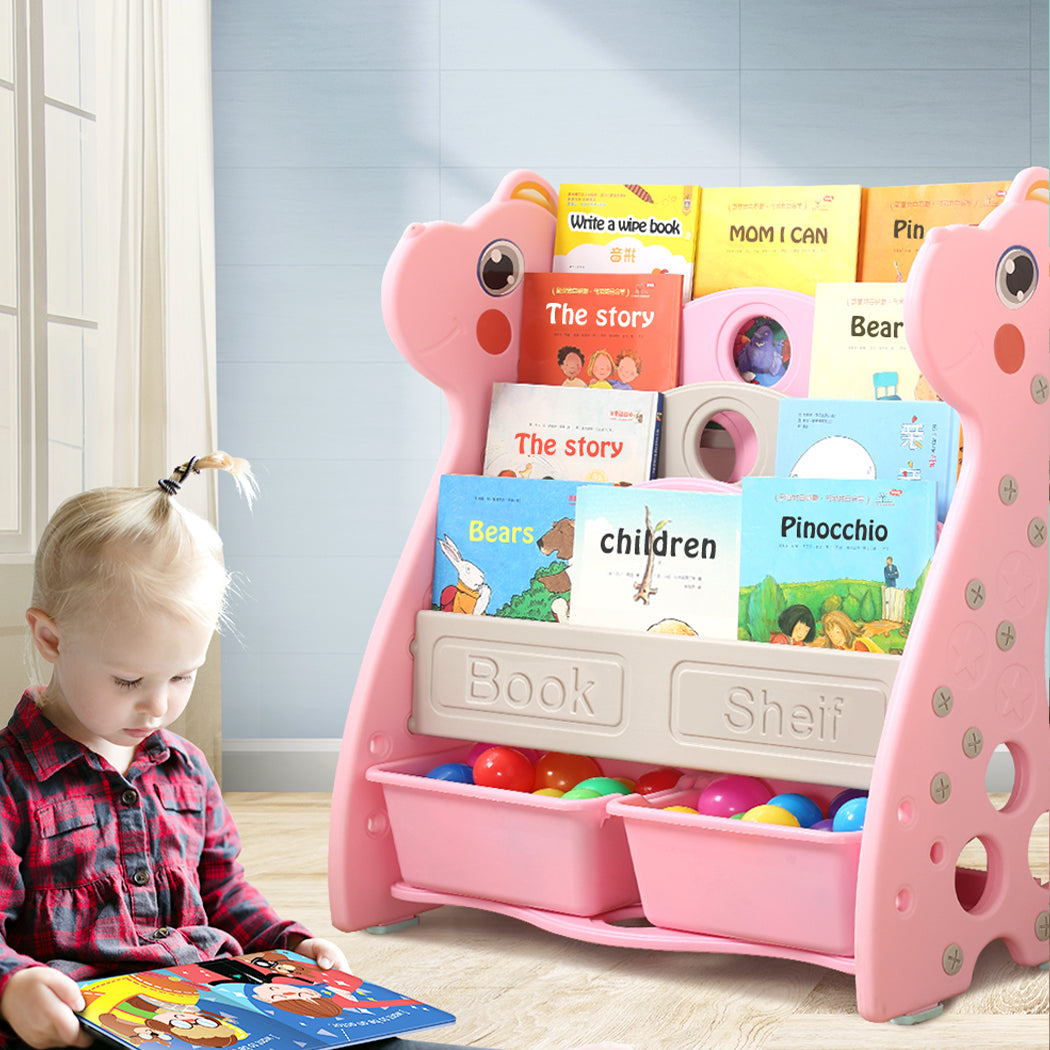 Kids Bookshelf Bookcase Magazine Pink