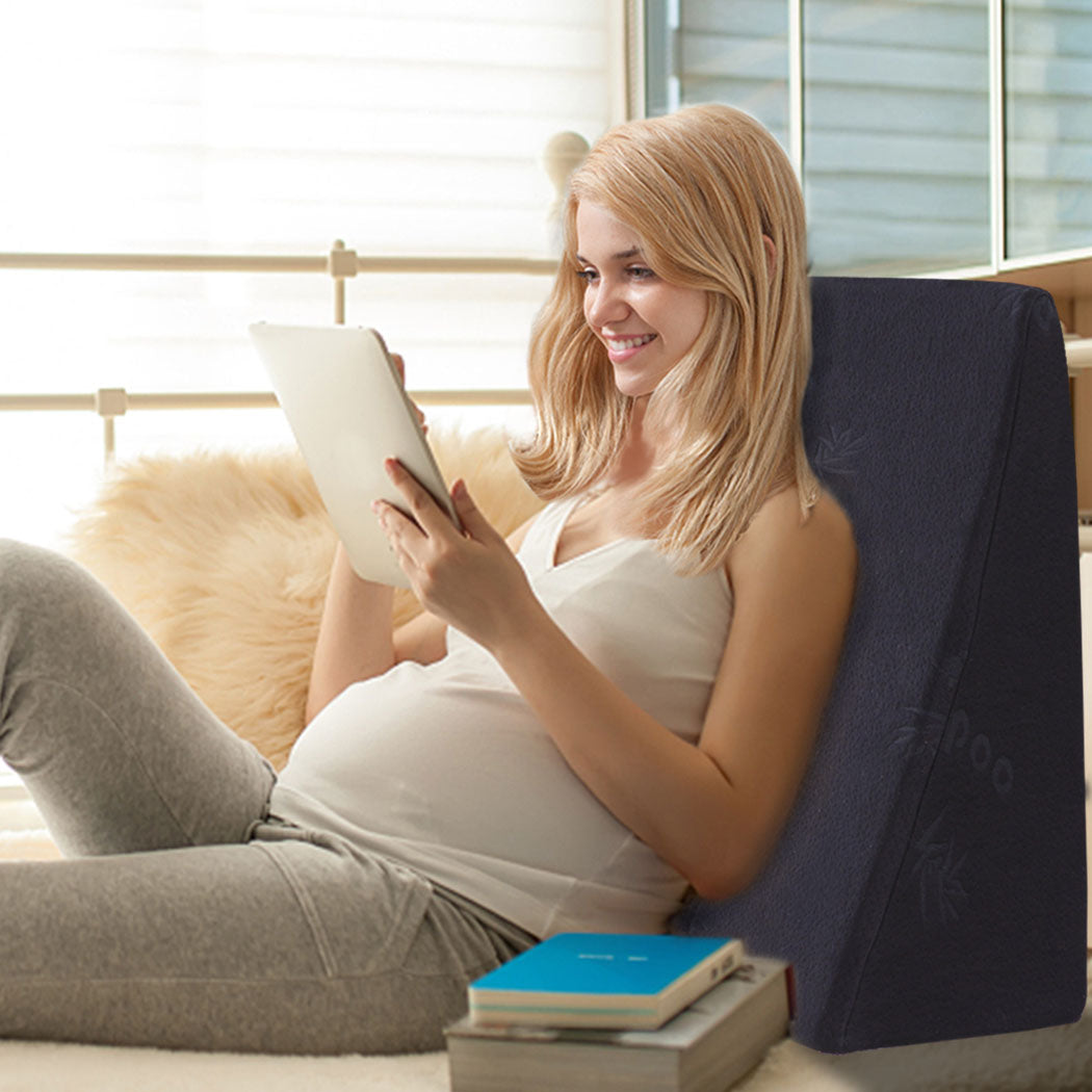 Foam Bed Wedge Pillow Cushion Neck Back Support With Cover