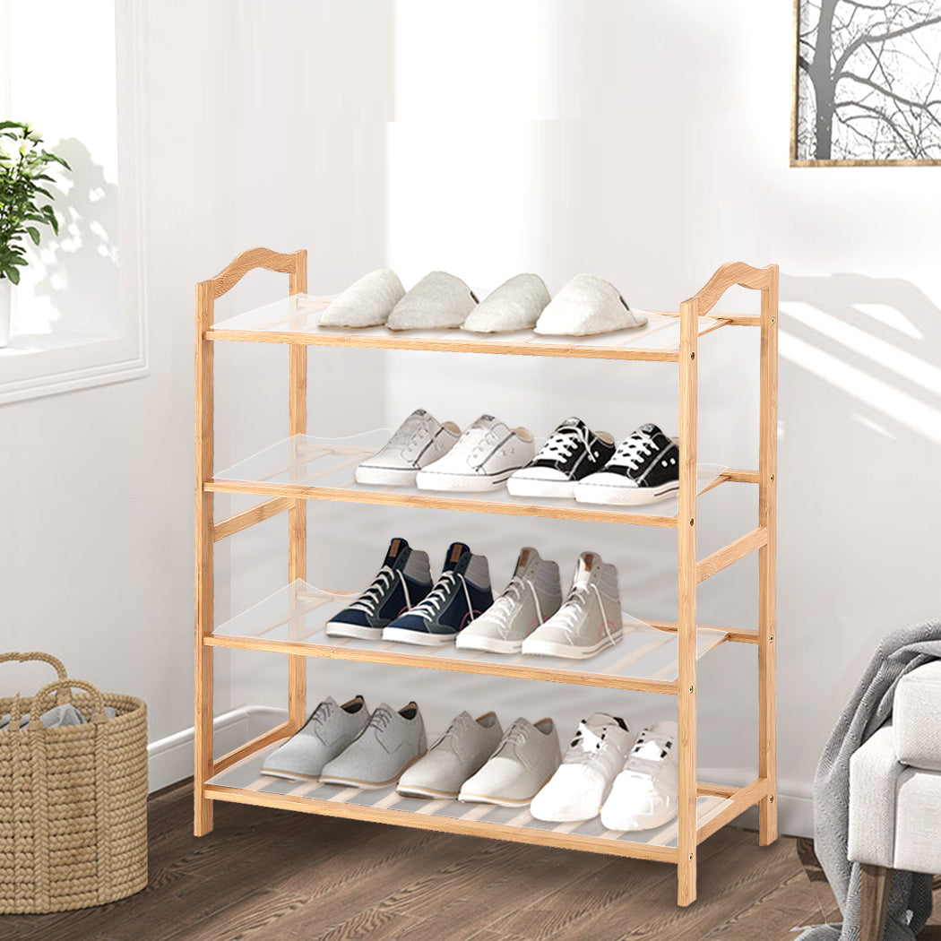 Bamboo Shoe Rack Storage Wooden-Elegant