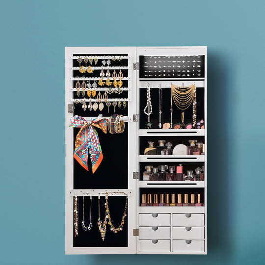 Jewellery Cabinet Full Length - Mirror Mirrored Organizer Box
