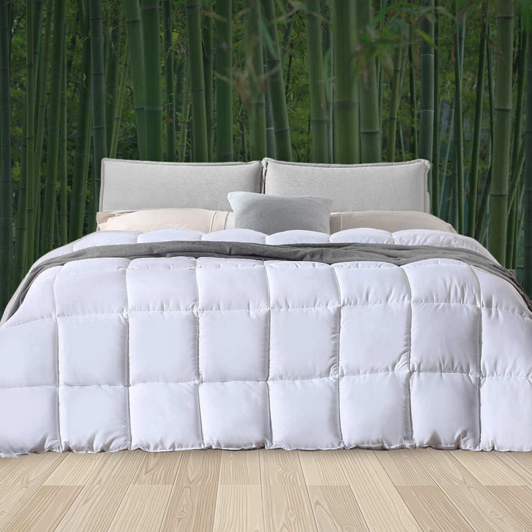 Bamboo Winter Quilt 200GSM Queen All Season Cozy Comfort Duvet